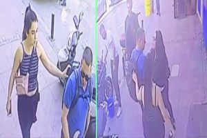 Turist adamdan T&uuml;rk arkadaşına sokak ortasında şiddet