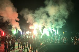 Bursasporlu taraftarlardan 56. yıl kuruluş yıl d&ouml;n&uuml;m&uuml; kutlaması