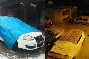 Kastamonu'da dolu uyarısı sonrası kartonlar ve halılar tekrar &ccedil;ıktı