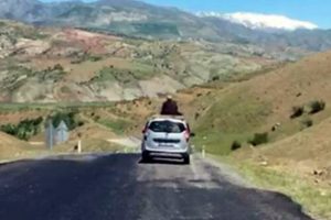 Otomobilin &uuml;zerinde akıl almaz yolculuk