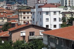 &Ccedil;atıda tadilat yapanlar ile martının ilgin&ccedil; m&uuml;cadelesi