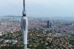 &Ccedil;amlıca Kulesi havadan g&ouml;r&uuml;nt&uuml;lendi