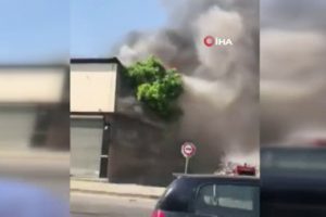 Masa sandalye imalathanesinde yangın!