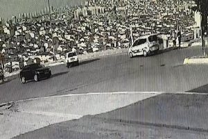 Polis aracının yaptığı kaza kamerada