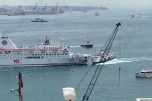 İstanbul Boğazı'nda tam o an... Faciadan d&ouml;n&uuml;ld&uuml;