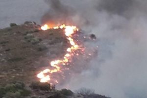 Makilik alanda &ccedil;ıkan yangın y&ouml;n&uuml;n&uuml; denize &ccedil;evirdi!