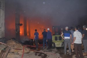 Palet fabrikasında yangın