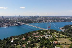K&ouml;pr&uuml; &ccedil;alışmasında son durum havadan g&ouml;r&uuml;nt&uuml;lendi