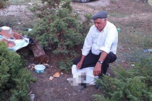İnsanlık dışı olay! &Ccedil;alıların arasında bir &ccedil;uvalda buldu