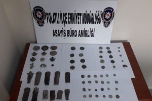 Bursa'dan Polatlı'ya g&ouml;t&uuml;r&uuml;len 72 par&ccedil;a tarihi eser ele ge&ccedil;irildi