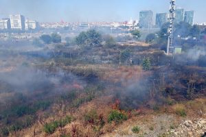 E-5 kenarında &ccedil;ıkan yangın s&uuml;r&uuml;c&uuml;lere zor anlar yaşattı
