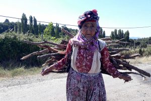 94 yaşında kışlık odununu sırtında taşıyor