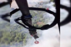 Bursa Yenişehir'deki orman yangını drone ile b&ouml;yle g&ouml;r&uuml;nt&uuml;lendi