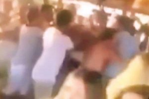 &Uuml;nl&uuml; tatil mekanında buz kavgası