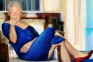 Kadın elbiseli Bill Clinton tablosunun ressamı ortaya &ccedil;ıktı