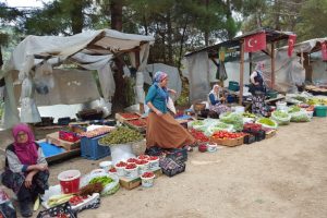 Bursa'da köylüler ürünlerini yol kenarında pazarlıyor