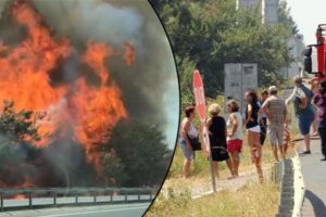 Tekirdağ'da yazlıkçıları korkutan yangın