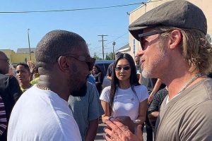 Brad Pitt, Kanye West'in kilise konserine katıldı