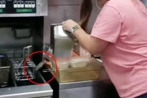 Fast food zincirinde mide bulandıran olay! Fare canlı canlı kızartma oldu