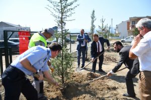 Bursa'da zabıta haftası anısına 35 fidan dikildi