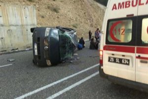 Erzurum'da y&uuml;rek burkan kaza