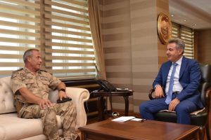 Erzurum Jandarma B&ouml;lge Komutanı Tuğgeneral Okyar'dan, Vali Elban'a ziyaret