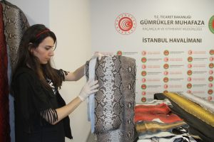 İstanbul Havalimanı'nda ele ge&ccedil;irilen yılan derilerinin değeri 320 bin TL