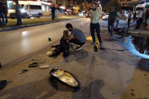 Feci kaza! Ayak bileği koptu