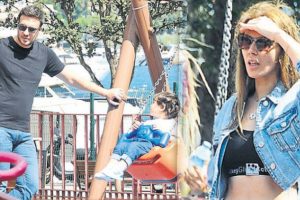 Parkta değil, sette gibi