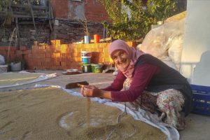 K&ouml;yl&uuml; kadınların geleneksel 'kuskus' mesaisi başladı