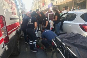 &Ccedil;arptığı kadına ilk m&uuml;dahaleyi kendisi yaptı