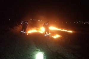 Afyonkarahisar Şuhut'ta anız yangını