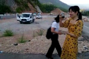 &Ccedil;inli turistleri eğlendiren kaza