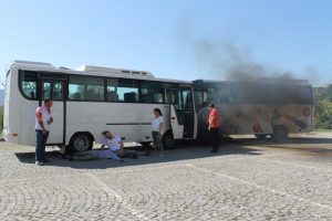 Zonguldak'ta ger&ccedil;eğini aratmayan tatbikat