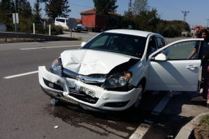 Bafra'da trafik kazası meydana geldi