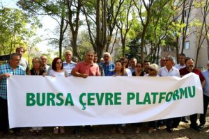 Bursa &Ccedil;evre Platformu'ndan ağa&ccedil; protestosu