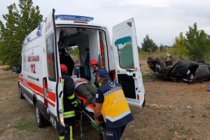 Denizli'deki trafik kazasında iki kişi yaralandı