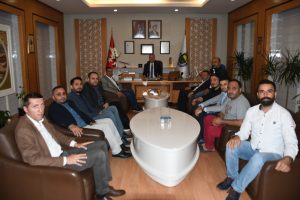 Bursa İneg&ouml;l Belediye Başkanı Taban'a, İneg&ouml;lspor y&ouml;netiminden ziyaret