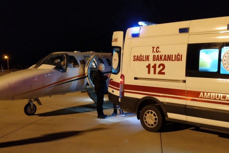 Ambulans uçak bir günlük bebek için havalandı