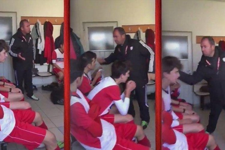 Antren&ouml;r gen&ccedil; futbolcuları d&ouml;vd&uuml;, sosyal medyada tepki yağdı