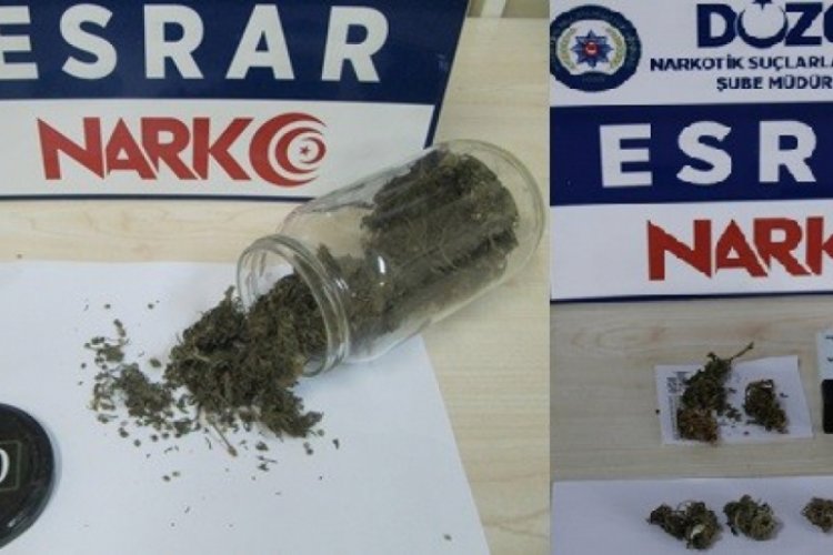 D&uuml;zce polisinden uyuşturucu operasyonu