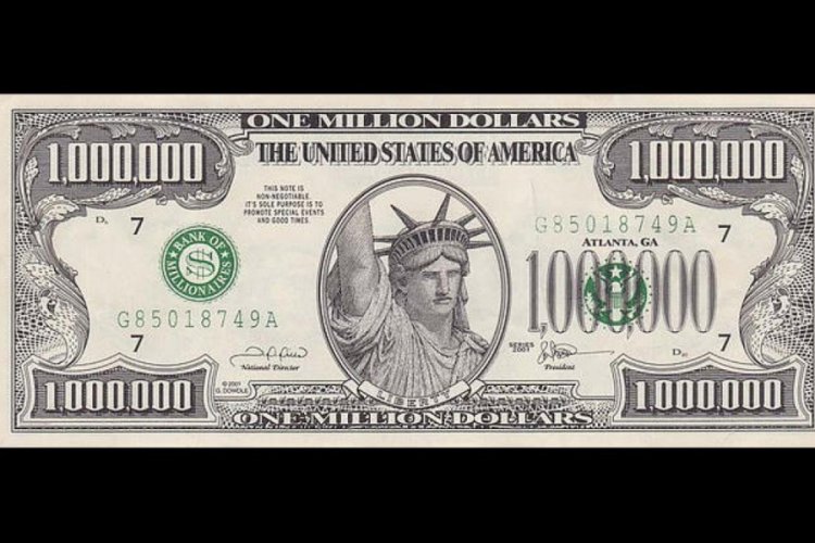 1 milyon dolarlık banknotla hesap a&ccedil;tırmaya &ccedil;alıştı