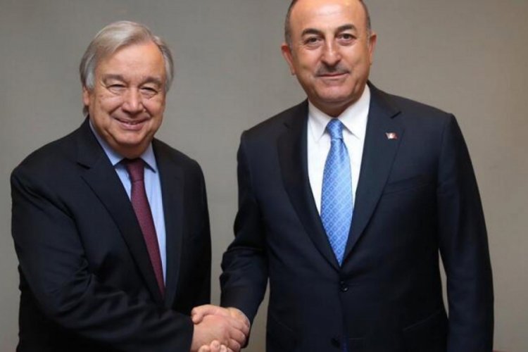 Dışişleri Bakanı Mevl&uuml;t &Ccedil;avuşoğlu, Antonio Guterres ile g&ouml;r&uuml;şt&uuml;
