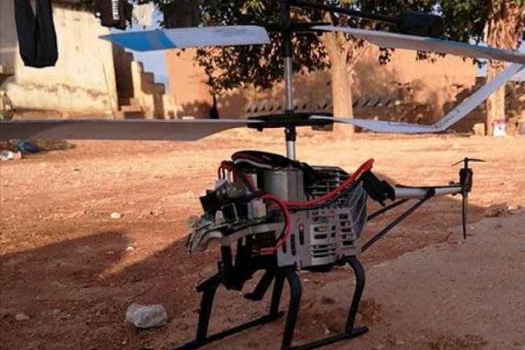 Suriye Milli Ordusu Ayn İsa kırsalında drone helikopter d&uuml;ş&uuml;rd&uuml;