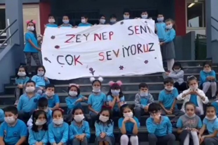 L&ouml;semi hastası k&uuml;&ccedil;&uuml;k kız &ouml;ğrenciye arkadaşlarının yaptığı s&uuml;rpriz herkesi ağlattı