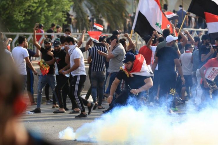 Af &Ouml;rg&uuml;t&uuml;: Irak'taki g&ouml;sterilerde İran yapımı &ouml;l&uuml;mc&uuml;l gaz bombası tespit edildi