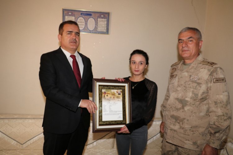 Kaza şehidinin eşine 'Şehadet  belgesi' verildi