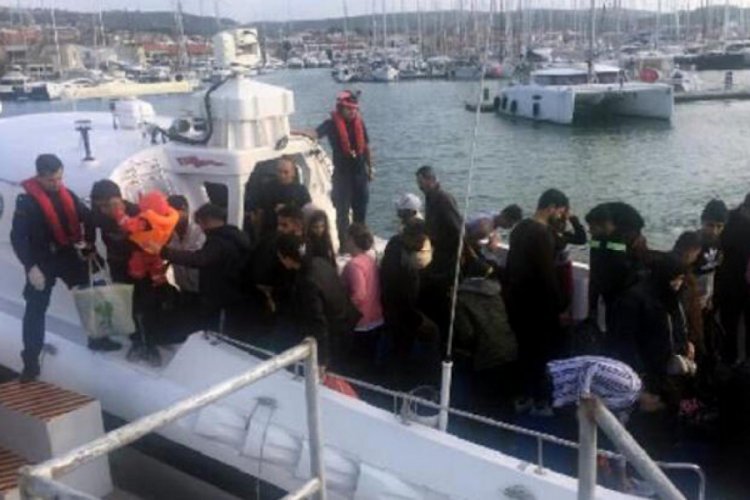 &Ccedil;eşme'de 123 ka&ccedil;ak g&ouml;&ccedil;men yakalandı