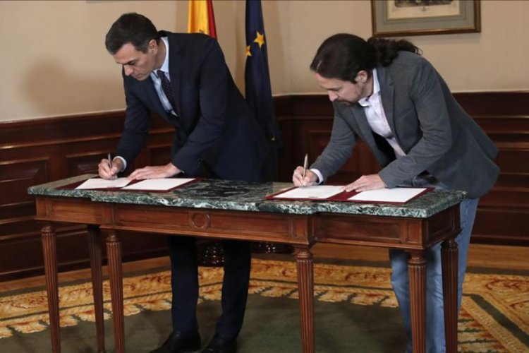 İspanya tarihinde ilk koalisyon h&uuml;k&uuml;meti i&ccedil;in sol partiler anlaştı