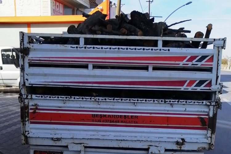 9 ton odun &ccedil;alan 2 ş&uuml;pheli yakalandı